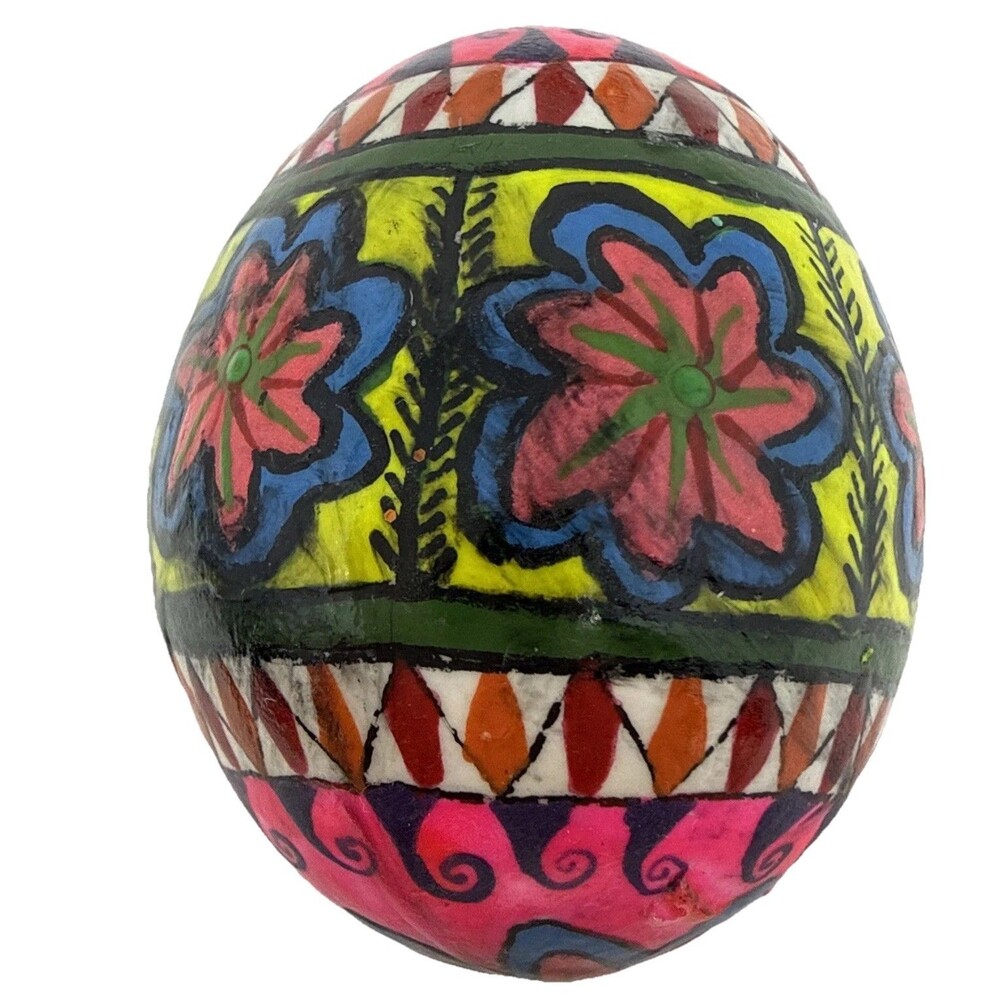 Ukrainian Pysanky Blown Easter Eggs Kistka Hand Dyed Painted Folk Art Lot of 7 - Picture 12 of 16